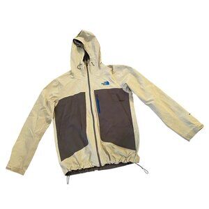 The North Face Mens Hooded Water Resistant Jacket Beige Brown Large